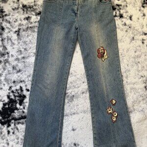 Y2K Bootcut Floral Jeans